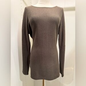 Michael Kors Olive Knit Sweater  with Gold Accent